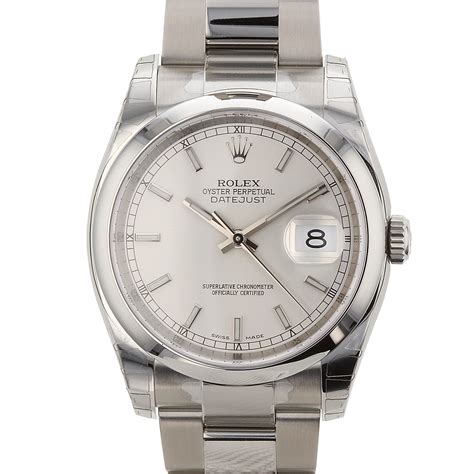 rolex datejust 36 116200 stainless steel watch silver|rolex 36mm 116200.